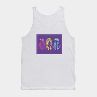 Multicoloured DJ Headphone Design Tank Top